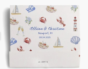 Personalized Wedding Matchbooks: Coastal Maine & Rhode Island Favors