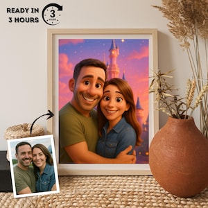 Retrato 3D personalizado estilo Pixar: regalo de dibujos animados personalizado (digital o lienzo)