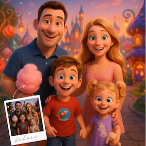 Personalizable 3D Pixar Styled Portrait Gift Custom Portrait Cartoon Profile Picture Birthday Gift Cartoon Canvas or Digital File, Gift