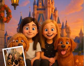 Retrato 3D personalizado estilo Pixar: regalo de dibujos animados personalizado