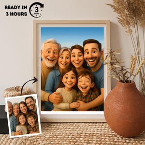 Personalized 3D Cartoon Portrait: Pixar Style Gift (Digital or Canvas)