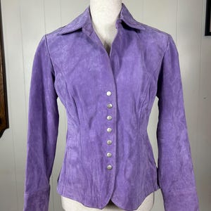 Vintage Y2K Suede Blazer: Purple Western Chic Jacket