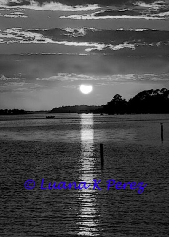 Coucher De Soleil Noir Et Blanc