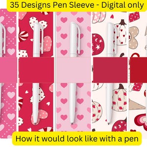 35 Designs de capas de caneta para o Dia dos Namorados - Somente modelo digital