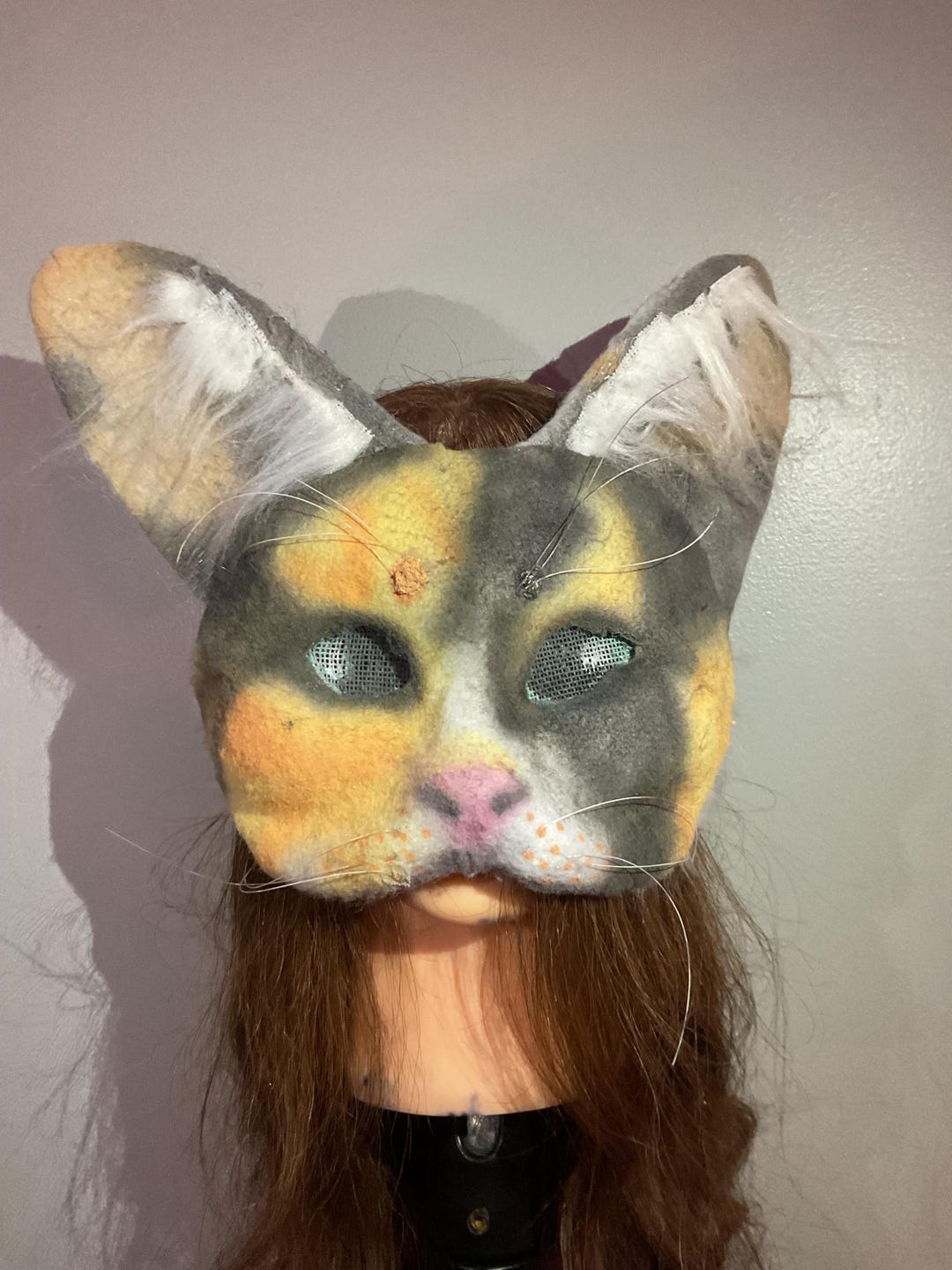 Calico Kitty Mask, Lined Costume Mask, All Ages - Etsy
