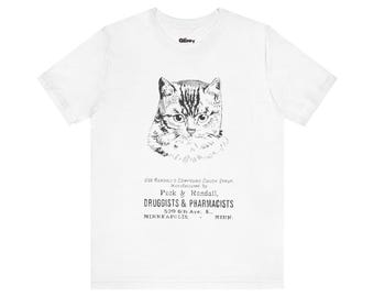 Katt Vintage Graphic T-shirt, Mysig fritidskläder, Gåva för kattälskare, Unisex Grafisk T-shirt, Söta djurkläder, Rolig katttröja