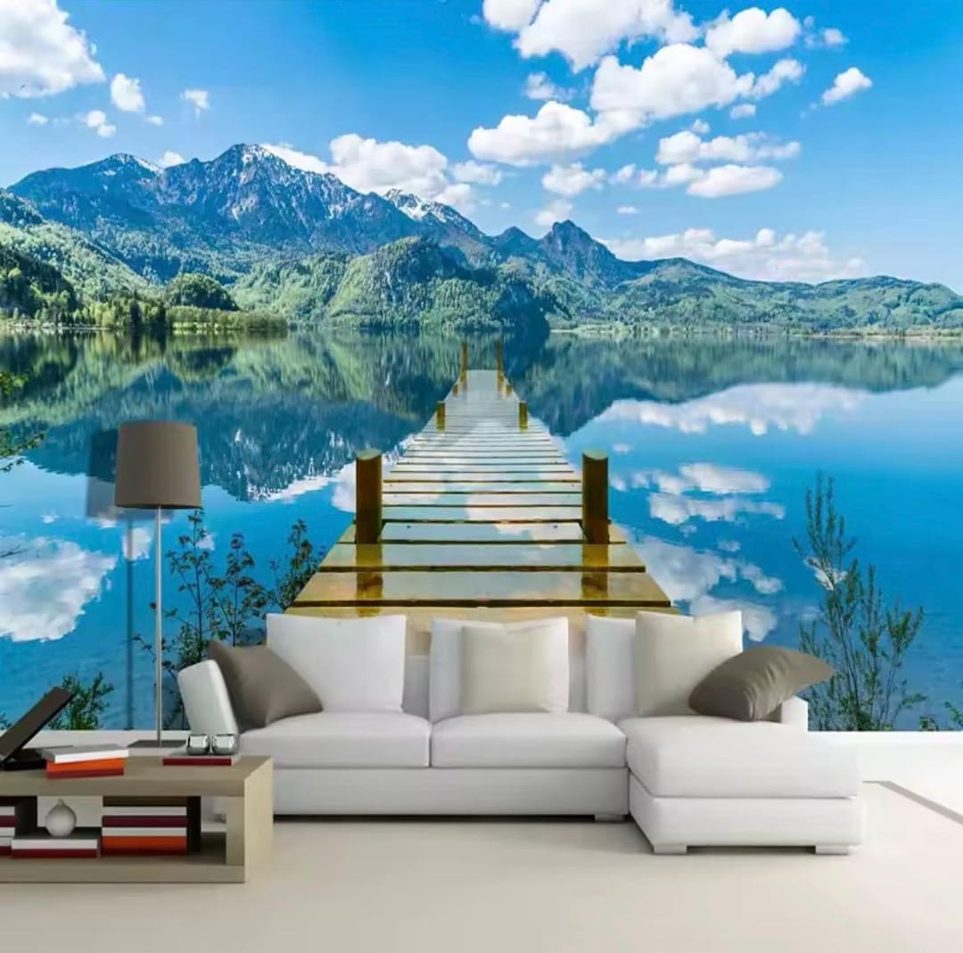 Lake Wall Mural, Nature Wall Mural, Lake Wallpaper, Landscape Wallpaper ...