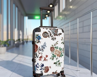 Floral Vintage Carry-On Suitcase Rose Garden Decorative Luggage