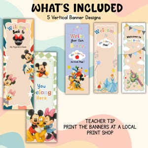 Printable Classroom Banners Editable 2x6 | Magical Mouse Welcome Door Decor | Back to School | Kraft Paper Banner | Bulletin Board Idea
