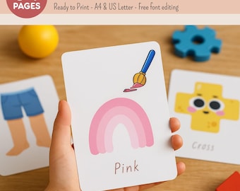 Tarjetas didácticas preescolares / Tarjetas didácticas de aprendizaje temprano para niños, recursos de aprendizaje Montessori imprimibles, tarjetas educativas, actividad para la educación en el hogar.