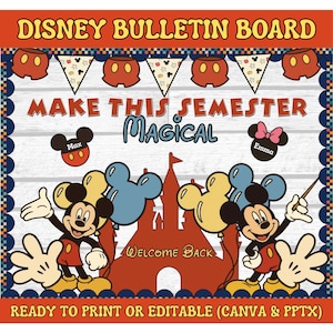 Make The Semester Magical Bulletin Board Idea, Castle Gate & Mouse Theme, Editable Name Tags
