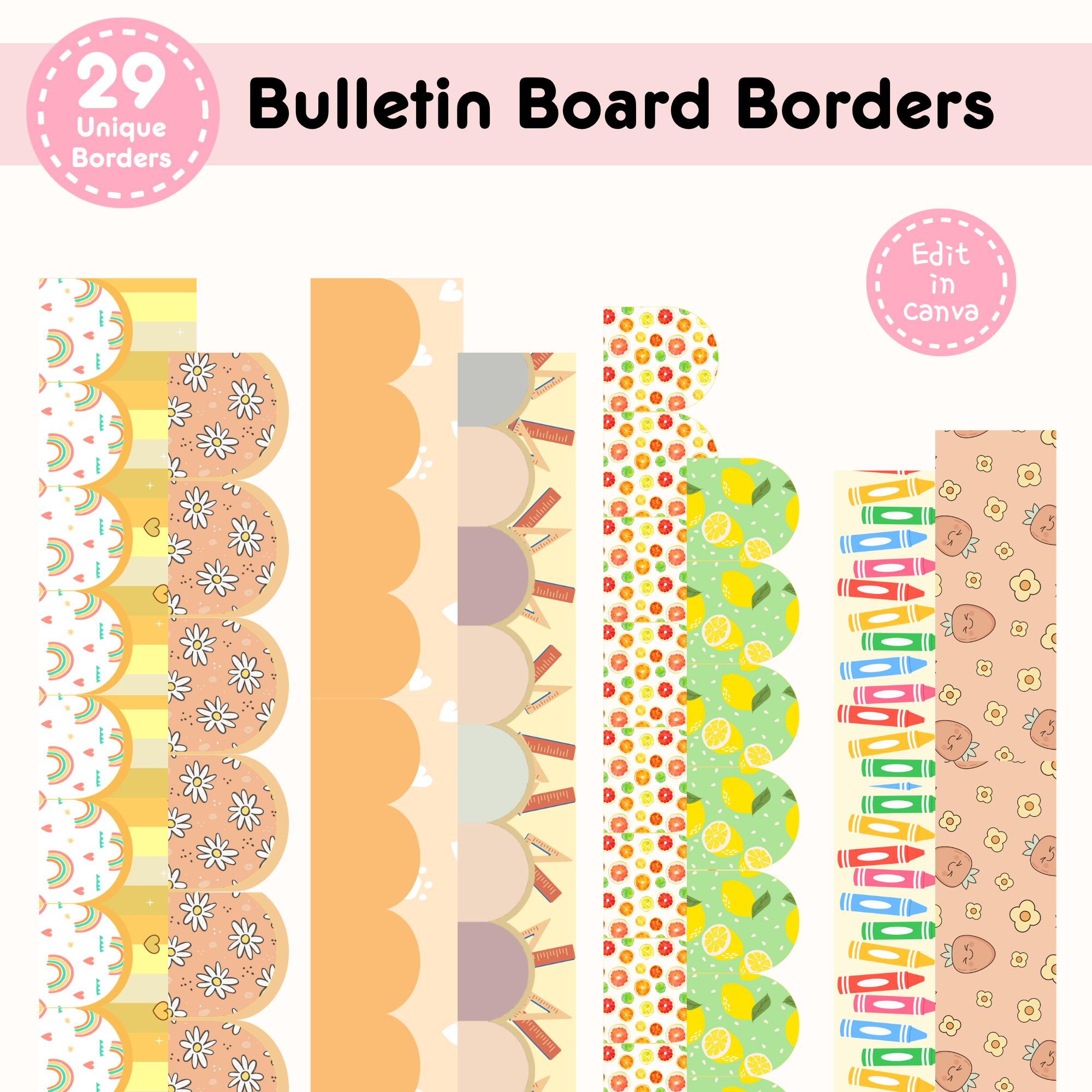 Classroom Bulletin Board Borders – Border Board, Editable Colorful and ...