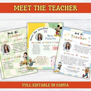 Editable Meet the Teacher, Retro & Magical Theme, Open House Printable, Canva Template