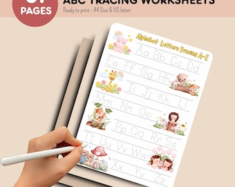 Alphabet Handwriting Practice for Kindergarten & Preschool—Tracing Letters A to Z—Printable ABC Activity Book—Letter Writing Practice