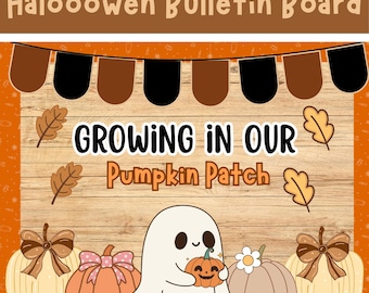 Kit para tablón de anuncios de otoño, actividades de Halloween para preescolar, decoración de aula con temática de calabazas y fantasmas, ideas para exhibiciones de octubre.