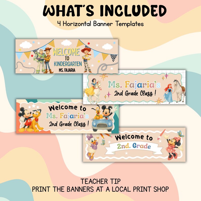 Printable Classroom Banners Editable 2x6 | Magical Mouse Welcome Door Decor | Back to School | Kraft Paper Banner | Bulletin Board Idea