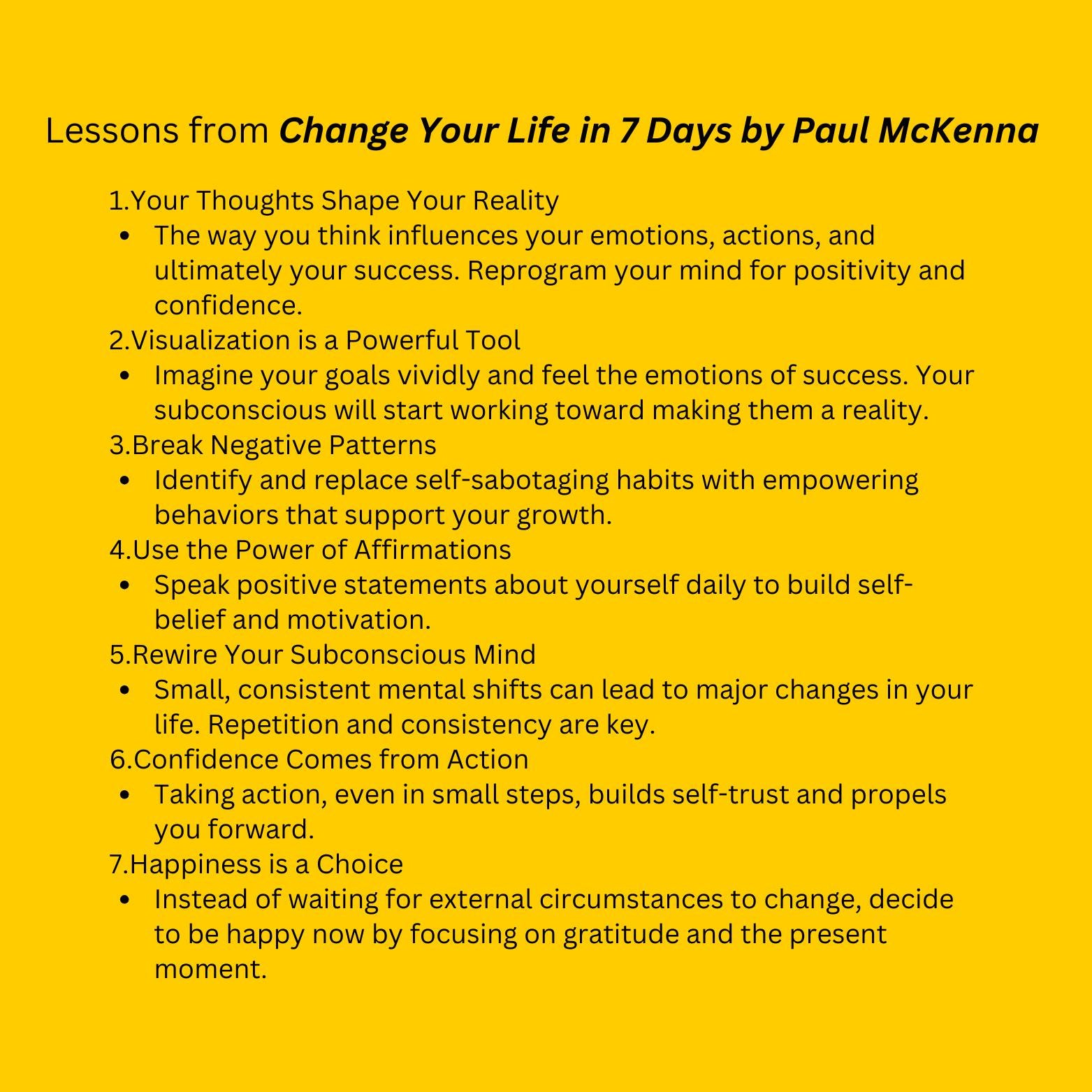 Change Your Life in 7 Days - Paul Mckenna - Etsy
