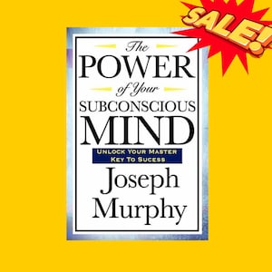 Puede incluir: Una portada de libro con fondo blanco y texto azul. El título es "The Power of Your Subconscious Mind" de Joseph Murphy. El subtítulo es "Unlock Your Master Key To Success".