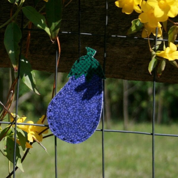 CYBER MONDAY DISCOUNT Hand Stitched Eggplant Ornament