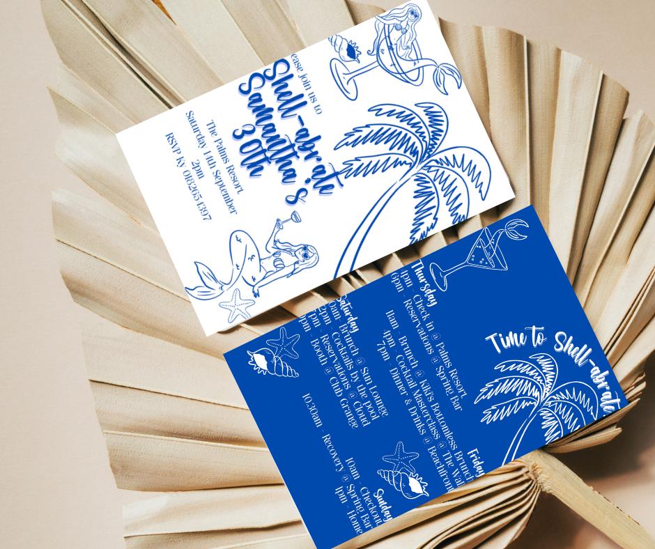Shell-abrate Invitation Package - Customizable Party Bundle - Etsy