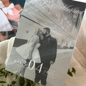 Anuncio digital vintage de boda fugaz: invitación de boda personalizable