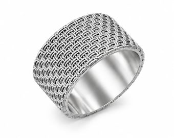 File STL per anello a fascia: design di gioielli per stampa 3D (download digitale)