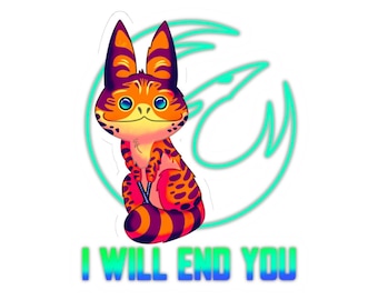 Adesivo Eu Acabarei Com Você Gato Relutante