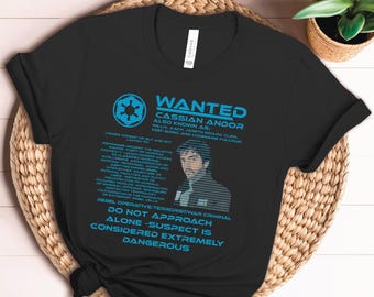 Cassian Andor Wanted Poster Shirt | Rebel Spy Vintage Design