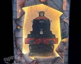Harry Potter Inspired Busted Canvas - Magical Train Ride
