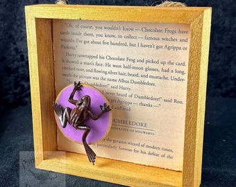 Upcycled Book Page Shadowbox - Chocolate Frog