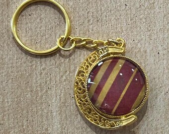 Upcycled Book Page Keychain - Brave and Loyal