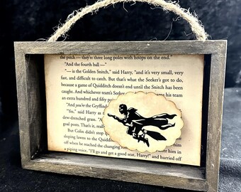 Upcycled Book Page Shadowbox - Wizarding Sports