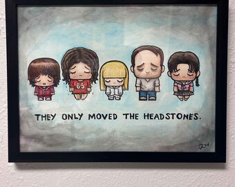 Super Emo Polty Original Art 9x12 FRAMED free US shipping