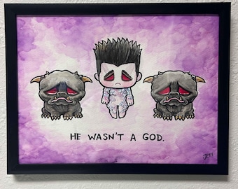 Super Emo Gozie Original Art 9x12 FRAMED free US shipping