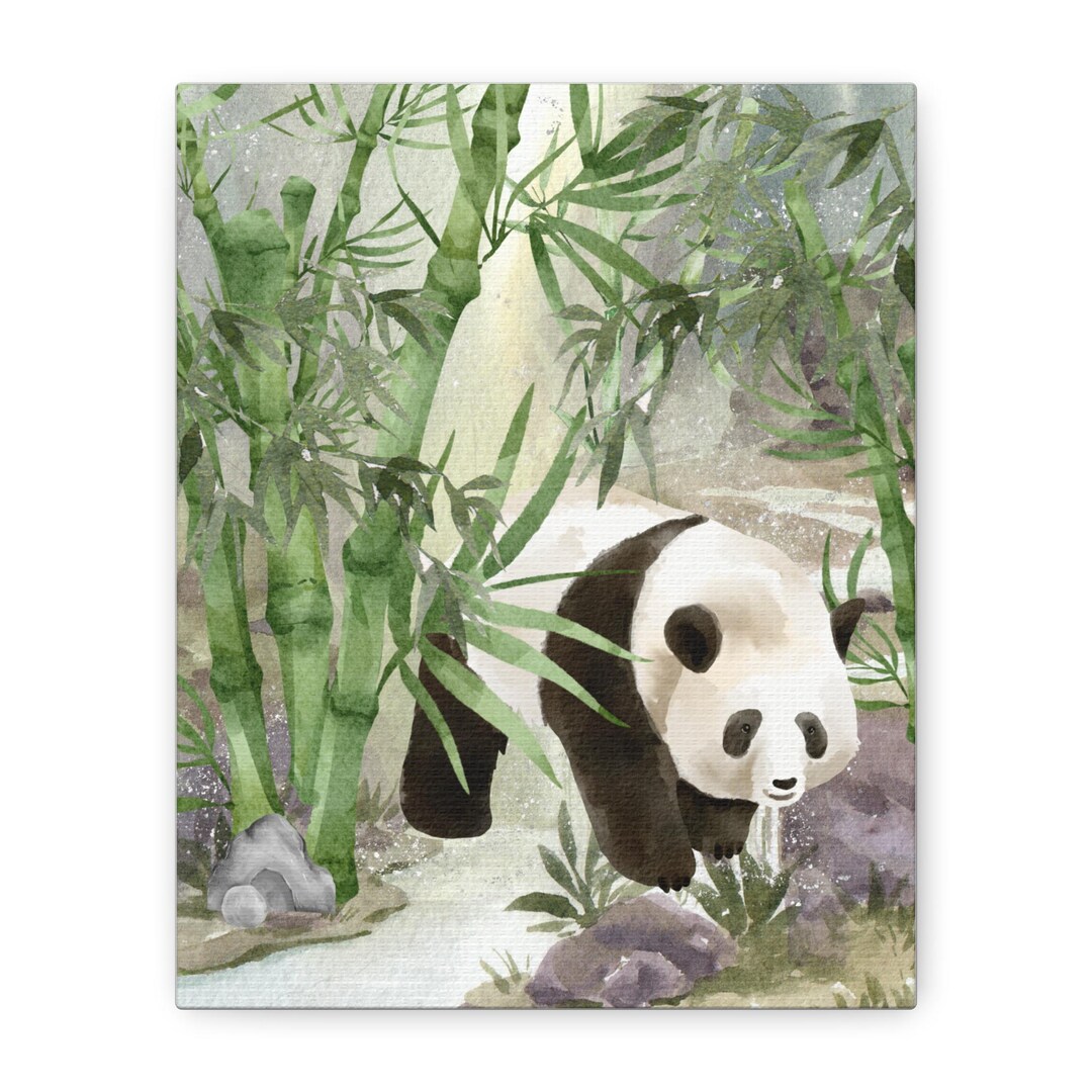Panda Bamboo Forest Canvas Wall Art Painting, Home Decor, Wildlife ...