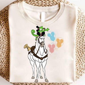 Disney Tangled Pascal And Maximus Wear Mouse Ears With Mickey Balloon Shirt, Disney Trip Birthday Shirt, Disneyland Family Matching Shirt