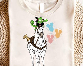 Camiseta de Disney "Enredados", Pascal y Maximus con orejas de ratón y globo de Mickey. Camiseta de cumpleaños de viaje a Disney. Camiseta familiar a juego de Disneyland.