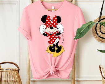 Disney Classic Minnie Mouse Shirt Retro Minnie T-Shirt for Disneyland Trip, Disneyland Holiday Family Matching Shirt, Disney Minnie Gift Tee