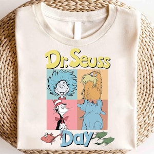 Dr. Seuss Day Shirt, Katze im Hut Shirt, Lehrer aller Dinge, Sache 1 Sache 2, Lesebuch Shirt Geschenk für Lehrer, Lesen Across Shirt