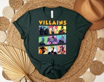 Disney Villains  Shirt, Retro Bad Witches Club Tee, Ursula Maleficent Evil Queen Vintage Halloween Disney Park Vacation Top
