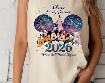 Disney Family Vacation 2026 Tank Top, Mickey Minnie Castle Shirt, Magic Kingdom Trip Outfit, Matching Family Disney Tank