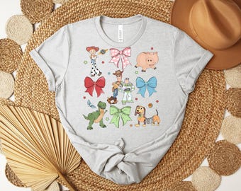 Toy Story Shirt, Disney Toy Story Characters Tee, Woody Buzz Jessie Rex Hamm Slinky Dog, Cute Cartoon Disney TShirt