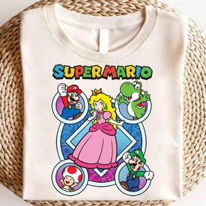Mario Princess Girls Shirt, Princess Peach Mario Shirt, Princess Peach T-Shirt, Super Mario Shirt, Mario Group Birthday