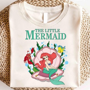 Retro Vintage Ariel The Little Mermaid Shirt, Ariel Mermaid Shirt, Vintage Retro Ariel Shirt, Ariel Flounder Shirt, Disney Princess Shirt