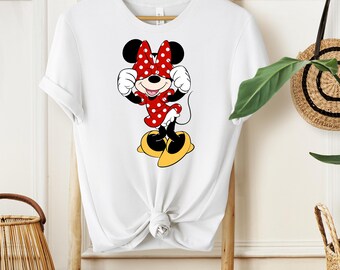 Cute Minnie Mouse Classic Sketch Cute Vintage Portrait T-Shirt, Retro Disney Trip Shirt, Vintage Minnie Shirt, Disney Family Vacation Trip