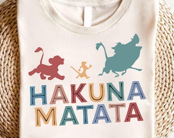 Retro Disney Hakuna Matata Comfort Color Shirt, Animal Kingdom Shirts, Disney Lion King, Disney Family Trip 2025 Shirts, Disney Vacation Tee