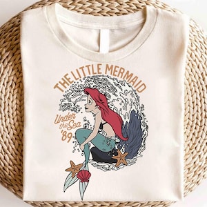 Retro Vintage Ariel The Little Mermaid Shirt, Ariel Mermaid Shirt, Vintage Retro Ariel Shirt, Ariel Flounder Shirt, Disney Princess Shirt