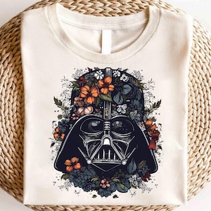 Floral Darth Vader Face Shirt, Star Wars Flowers T-shirt, Hollywood Studios Sweatshirt, Galaxy&#39;s Edge Tee, Walt Disney Gift, Funny girl gift