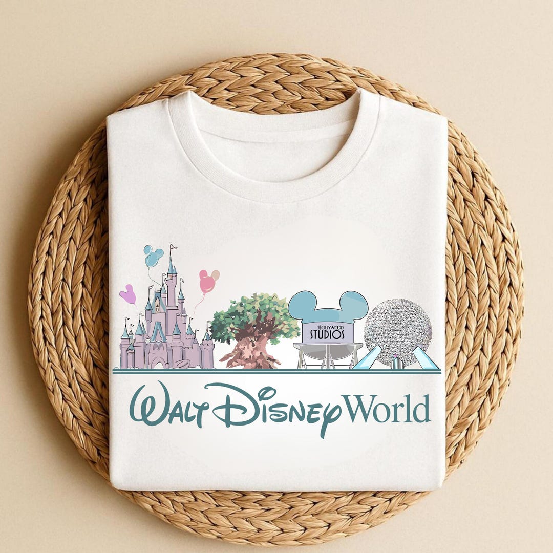 Walt Disney World Parks Shirt, Four Park Icons Tee, Castle Tree Epcot