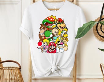 Retro Super Mario Shirt,Super Mario Matching Tee,Mario and Friends Shirt, Super Mario Birthday Party Tee,Mario Family Shirt
